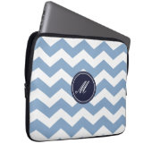 Zickzack blaues Muster - Laptop-Sieb Laptopschutzhülle (Vorne Rechts)