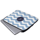 Zickzack blaues Muster - Laptop-Sieb Laptopschutzhülle (Vorne Knopf)
