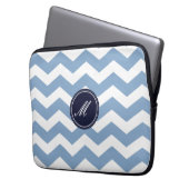 Zickzack blaues Muster - Laptop-Sieb Laptopschutzhülle (Vorderseite Links)