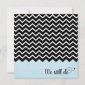 Zickzack blaues Schwarz-Silber-Design Einladung (Vorderseite)