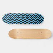 Zickzack blaues und schwarzes Muster Skateboard (Horizontal)