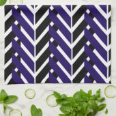 Zickzack blaues weißes Muster Geschirrtuch (Gefaltet)