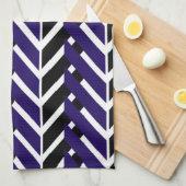 Zickzack blaues weißes Muster Geschirrtuch (Viertel Falte)