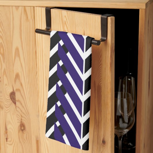 Zickzack blaues weißes Muster Geschirrtuch (Drittel gefaltet)