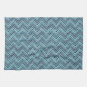 Zickzack Blautöne Geschirrtuch (Horizontal)