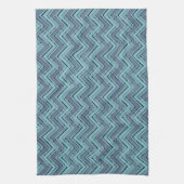 Zickzack Blautöne Geschirrtuch (Vertikal)