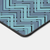 Zickzack Blautöne Schreibtischunterlage (Ecke)