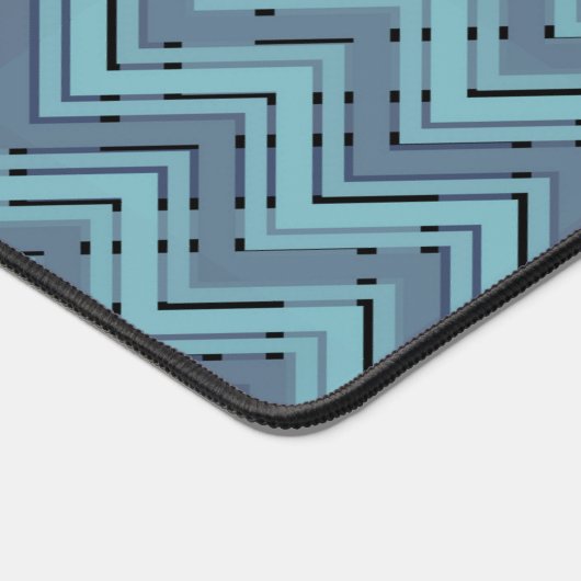 Zickzack Blautöne Schreibtischunterlage (Ecke)