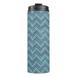 Zickzack Blautöne Thermosbecher