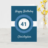 Zickzack Blue 41. Geburtstagkarte Karte (Gelbe Blume)