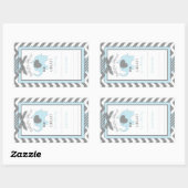 Zickzack Blue Elephant Bow-Krawatte-Book Plate-Lab Rechteckiger Aufkleber (Blatt)