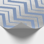 Zickzack Blue Gray Navy Tiffany Ocean Herringbone Geschenkpapier (Ecke)