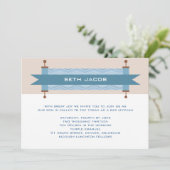 Zickzack Blues Bar Mitzvah Einladung (Stehend Vorderseite)