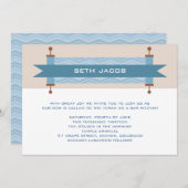 Zickzack Blues Bar Mitzvah Einladung (Vorne/Hinten)