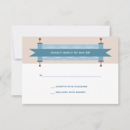 Zickzack Blues Bar Mitzvah RSVP-Karte RSVP Karte