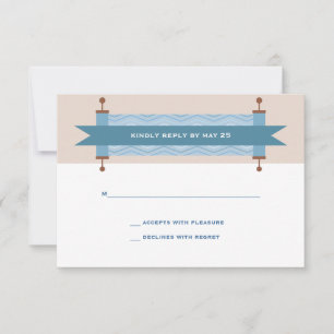 Zickzack Blues Bar Mitzvah RSVP-Karte RSVP Karte
