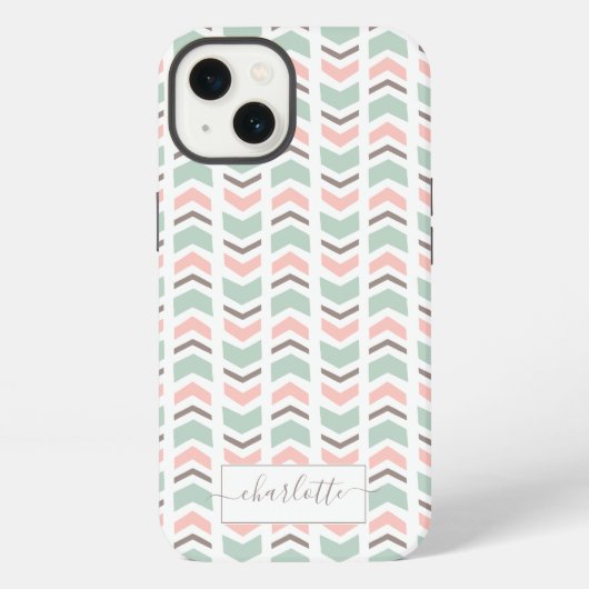Zickzack Boho-Muster iPhone Hülle (Rückseite)