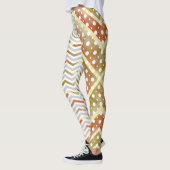 Zickzack braune Wasserfarbe, Polka-Punkt-Leggings Leggings (Links)