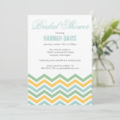 Zickzack Brautdusche Einladung (Stehend Vorderseite)