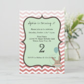 Zickzack Bunny Einladung (Stehend Vorderseite)