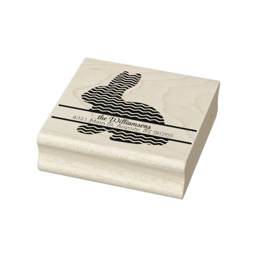Zickzack Bunny Monogram-Rücksendeadresse Gummistempel (Stempel)