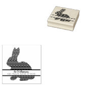 Zickzack Bunny Monogram-Rücksendeadresse Gummistempel (Stempel)
