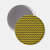 Zickzack Canary Yellow and Black Zigzag Muster Magnet (Vorderseite/Rückseite)