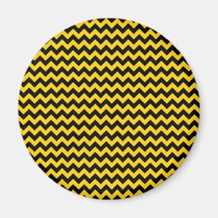 Zickzack Canary Yellow and Black Zigzag Muster Magnet