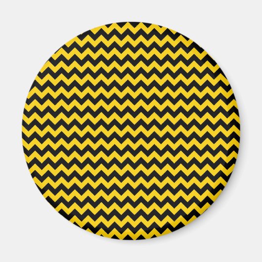Zickzack Canary Yellow and Black Zigzag Muster Magnet (Vorne)