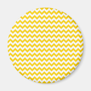 Zickzack Canary Yellow and White Zigzag Muster Magnet