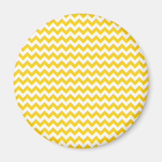Zickzack Canary Yellow and White Zigzag Muster Magnet (Vorne)