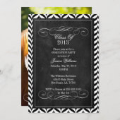 Zickzack Chalkboard-Abschluss Einladung (Vorne/Hinten)