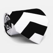 Zickzack-Chevron-Schwarz-Weiß Krawatte (Gerollt)