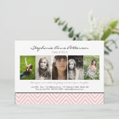 Zickzack Chic 5 Foto Abschluss Ankündigung Rosa (Stehend Vorderseite)