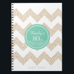 Zickzack Choose Color 80th Birthday Party GuestBoo Notizblock<br><div class="desc">Zickzack 80. Geburtstagsparty Gästebuch. Sie können die Hintergrundfarbe (Kreis) und Textfarbe (nur Name),  Schriftart,  Größe und Position ändern,  indem Sie auf die Schaltfläche Anpassen klicken.</div>