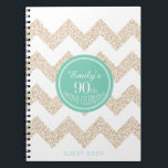 Zickzack Choose Color 90th Birthday Party GuestBoo Notizblock<br><div class="desc">Zickzack 90. Geburtstagsparty Gästebuch. Sie können die Hintergrundfarbe (Kreis) und Textfarbe (nur Name),  Schriftart,  Größe und Position ändern,  indem Sie auf die Schaltfläche Anpassen klicken.</div>