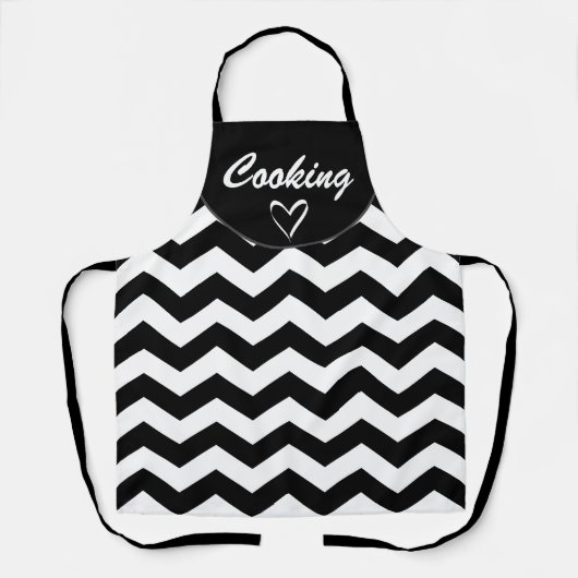 Zickzack Cooking Black & White Zigzag Schürze (Vorderseite)
