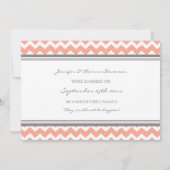 Zickzack Coral Gray Elopement Announctions Cards Ankündigung (Rückseite)