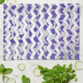 Zickzack Dalmatiner Lila und weiß Handtuch (Gefaltet)