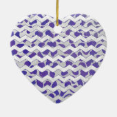 Zickzack Dalmatiner Lila und weiß Keramik Ornament (Hinten)
