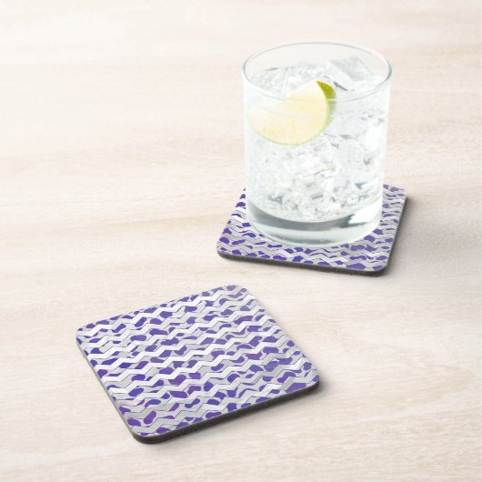 Zickzack Dalmatiner Lila und weiß Untersetzer (Rechte Seite)