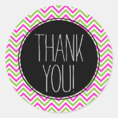 Zickzack Dankeschön, farbig Runder Aufkleber (Vorderseite)