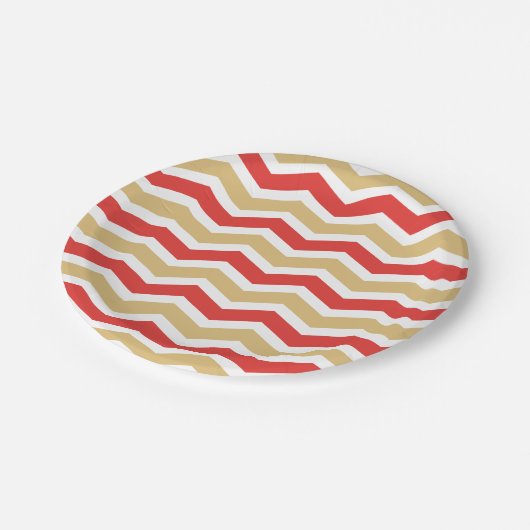 Zickzack Deko Pappteller (Schrägansicht)