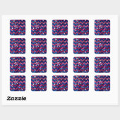 Zickzack Design, Abstrakte Gestaltung Quadratischer Aufkleber (Blatt)