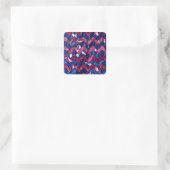 Zickzack Design, Abstrakte Gestaltung Quadratischer Aufkleber (Tasche)