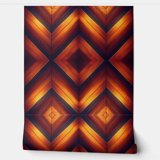 Zickzack Design aus glänzendem Holz Tapete (Abrollen)