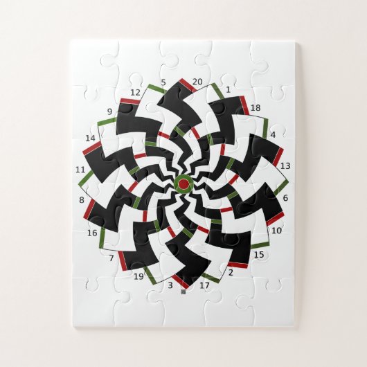 Zickzack-Design für Dartboard Puzzle (Vertikal)