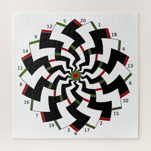Zickzack-Design für Dartboard Puzzle (Vertikal)