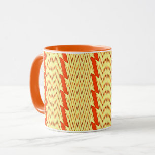 Zickzack Design in hellgelb und rost Tasse