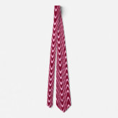 Zickzack Design in Rosa und Dunkelrot Krawatte (Rückseite)